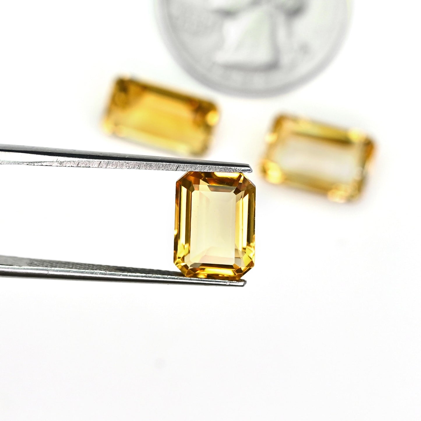 1x Natural Yellow Citrine Gemstone Faceted Cut Octagon Shape Emerald Cut Loose Various Sizes Wholesale Lot of Cut For Jewelry Making