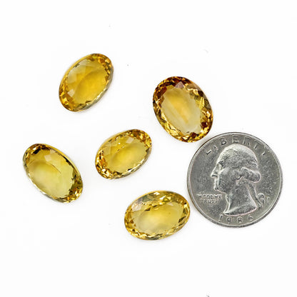 1x Natural Yellow Citrine Gemstone Faceted Cut Oval Shape Emerald Cut Loose Various Sizes Wholesale Lot of Cut For Jewelry Making