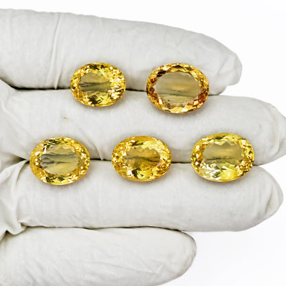 1x Natural Yellow Citrine Gemstone Faceted Cut Oval Shape Emerald Cut Loose Various Sizes Wholesale Lot of Cut For Jewelry Making