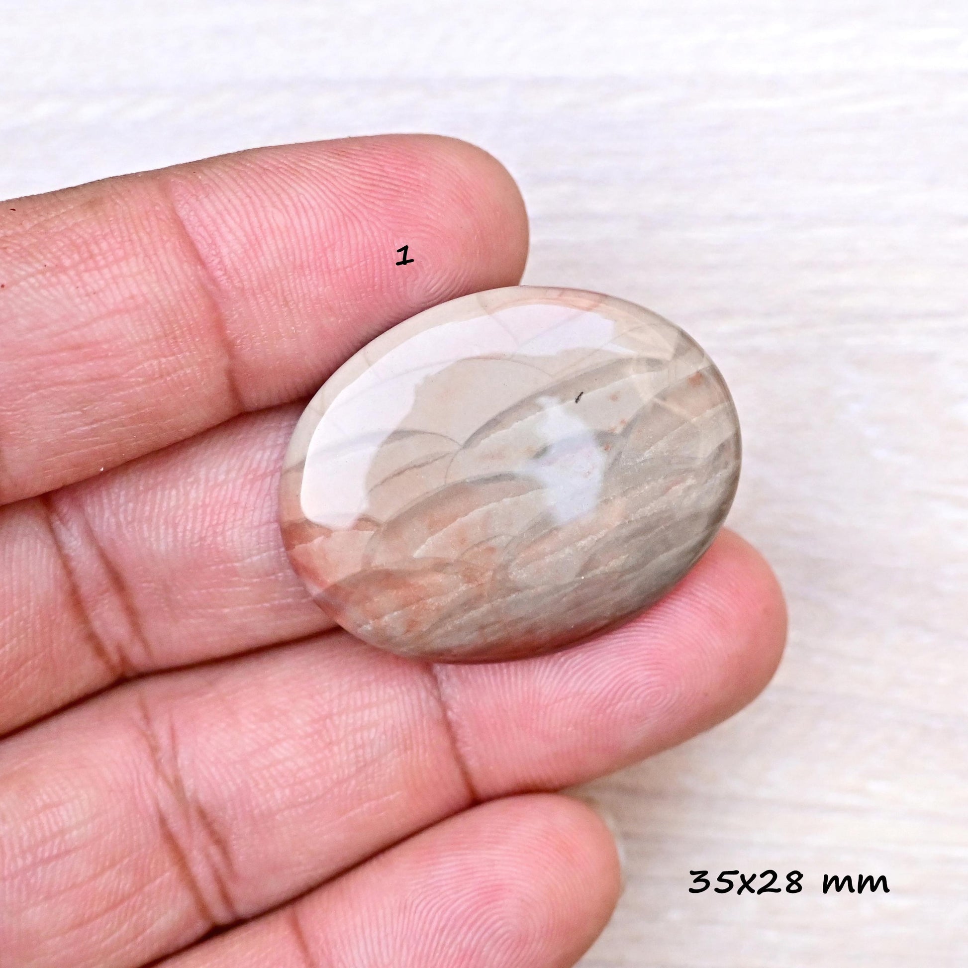 1x Natural Willow Creek Jasper Smooth Cabochon Rare Crystal - Polished Gemstone 22mm - 36mm Mix Shape Flat Back Gemstone for making jewelry