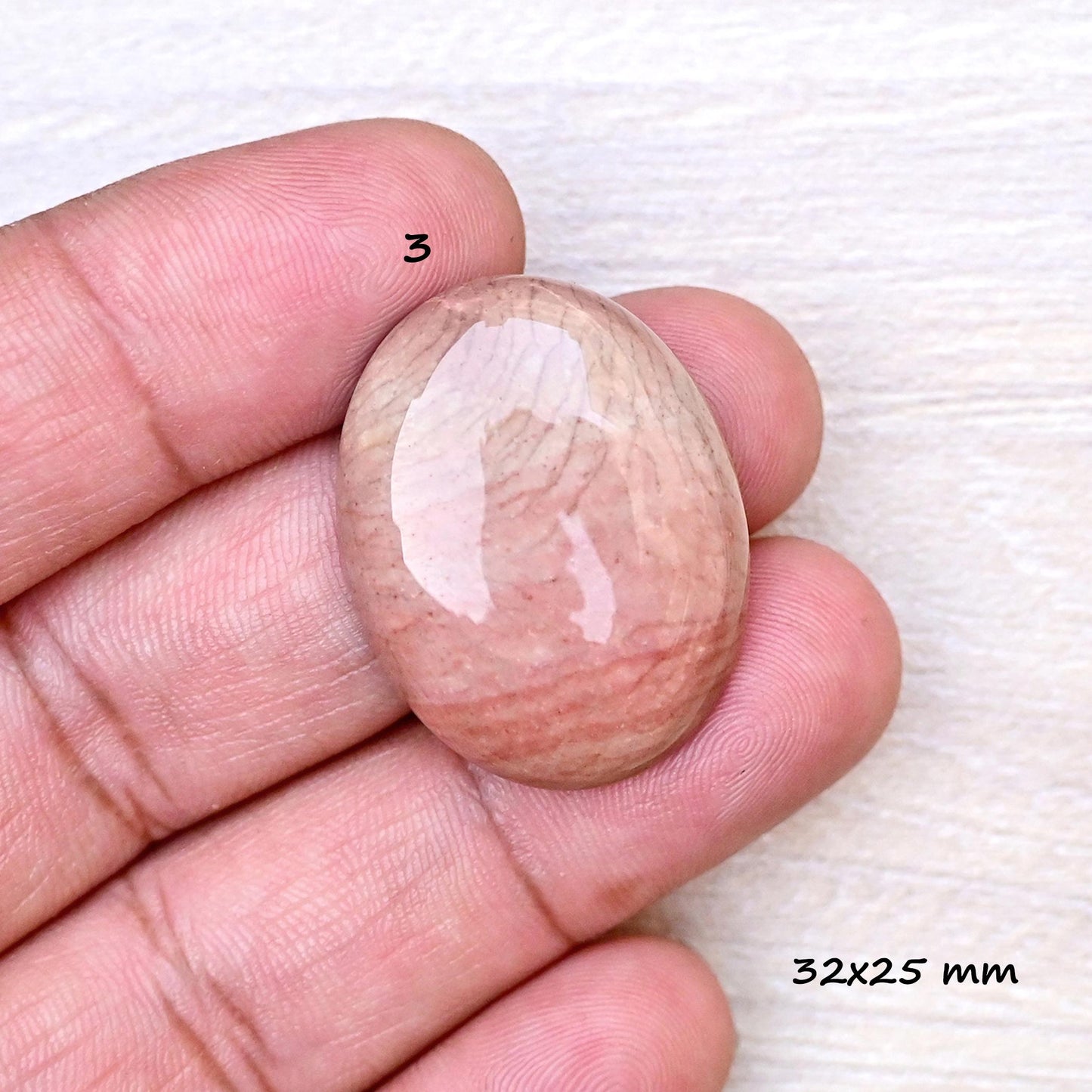 1x Natural Willow Creek Jasper Smooth Cabochon Rare Crystal - Polished Gemstone 22mm - 36mm Mix Shape Flat Back Gemstone for making jewelry