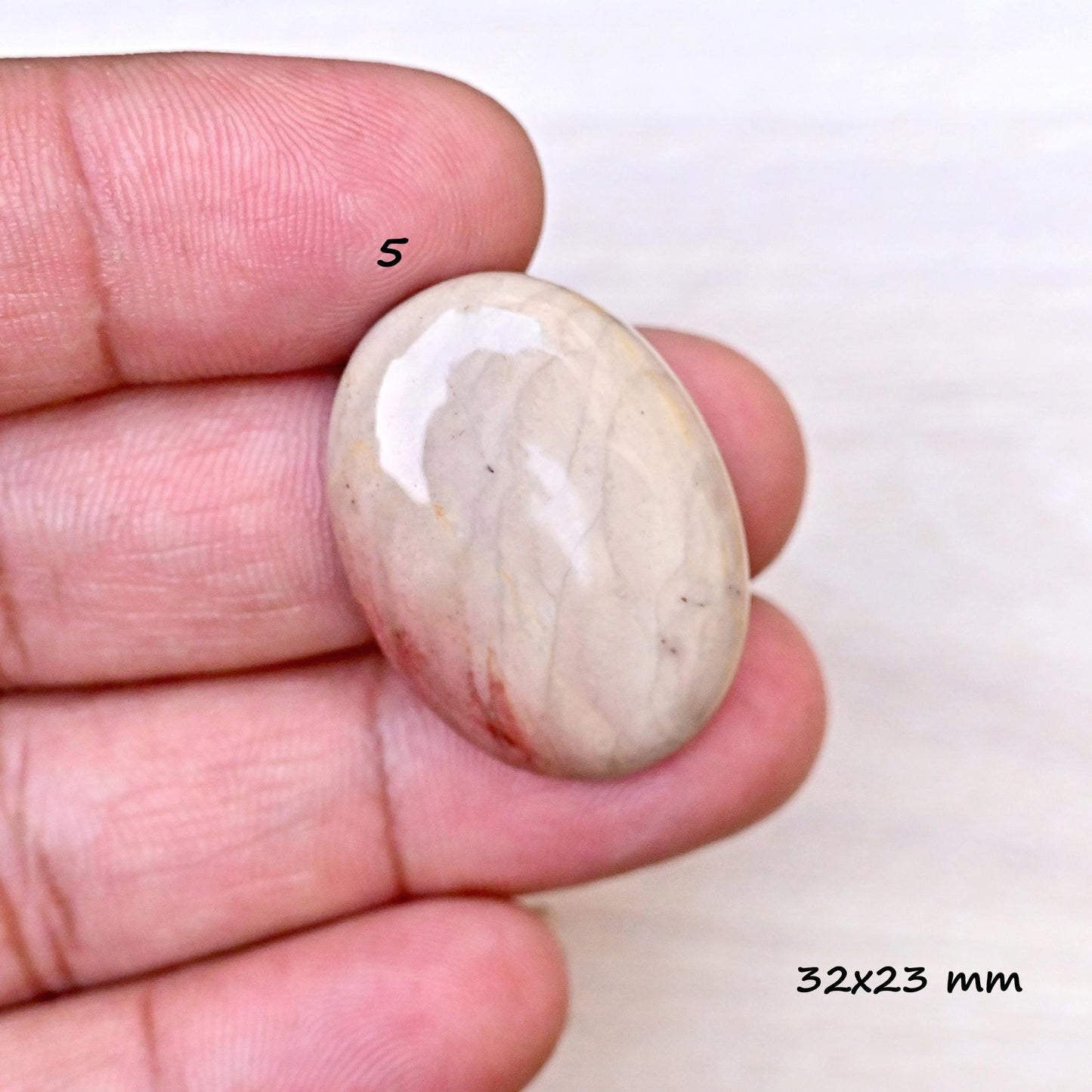 1x Natural Willow Creek Jasper Smooth Cabochon Rare Crystal - Polished Gemstone 22mm - 36mm Mix Shape Flat Back Gemstone for making jewelry