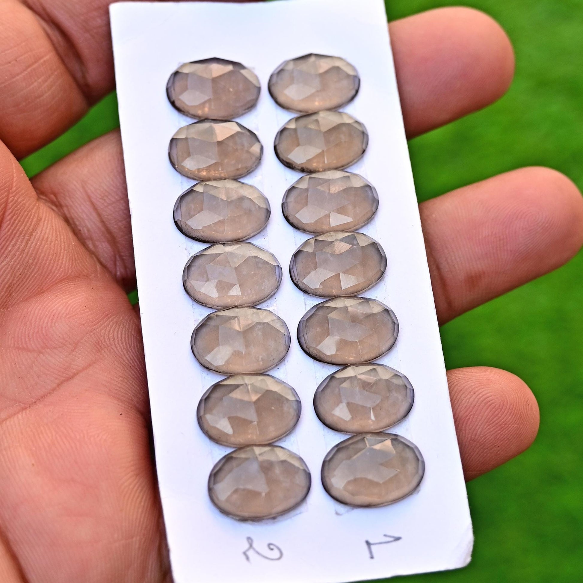 7 Pieces Smoky Quartz Cabochon CALIBRATED, Quartz Loose Stone, 10x14mm Oval Shape Smoky Quartz Lot, Semi Precious Gemstone Cabochon