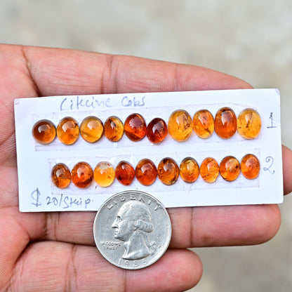 10 pieces Brandy Citrine Smooth Cabochon 6x8mm - 8x10mm Free Form Shape Faceted Flat Back Super Fine Quality Cabochon for making jewelry