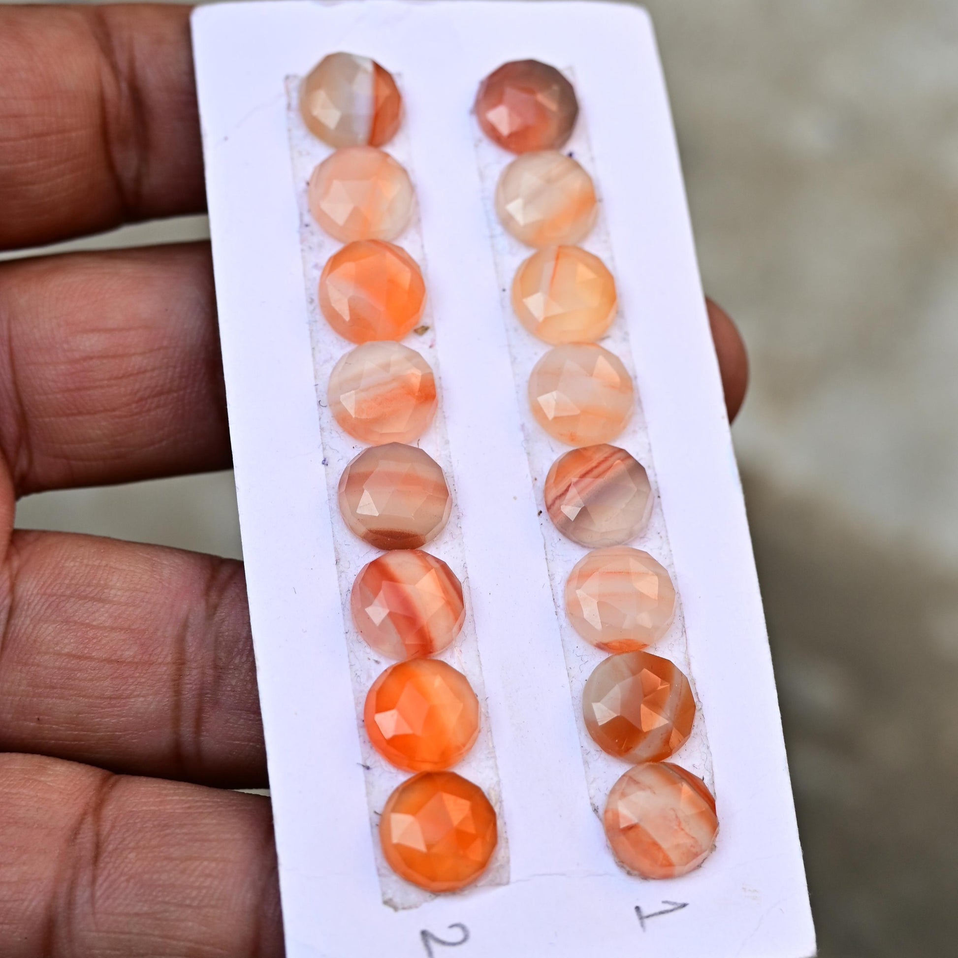 8 Pieces Botswana Agate Cabochon CALIBRATED, Agate Loose Stone, 10x10mm Round Agate Lot, Semi Precious Gemstone Cabochon