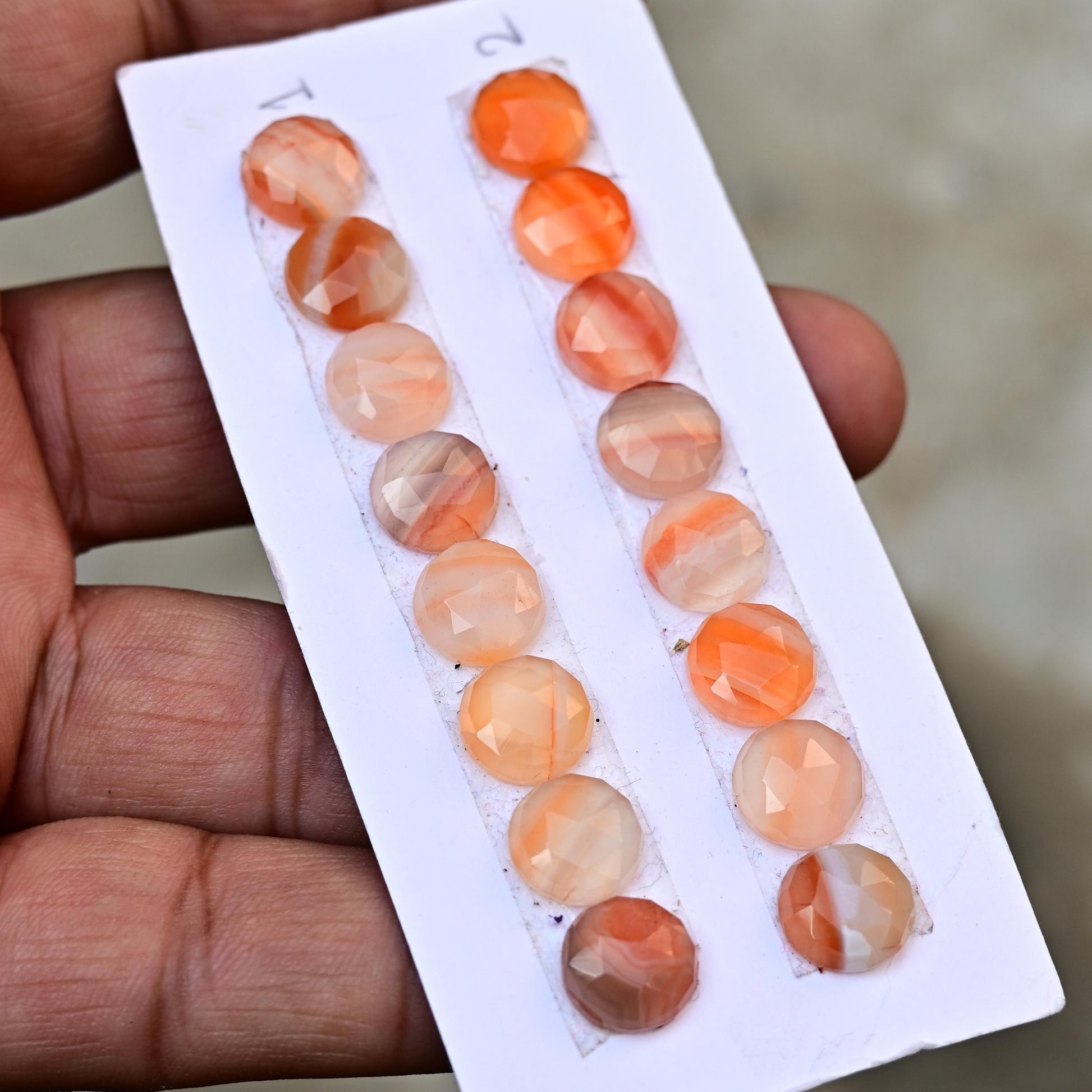 8 Pieces Botswana Agate Cabochon CALIBRATED, Agate Loose Stone, 10x10mm Round Agate Lot, Semi Precious Gemstone Cabochon