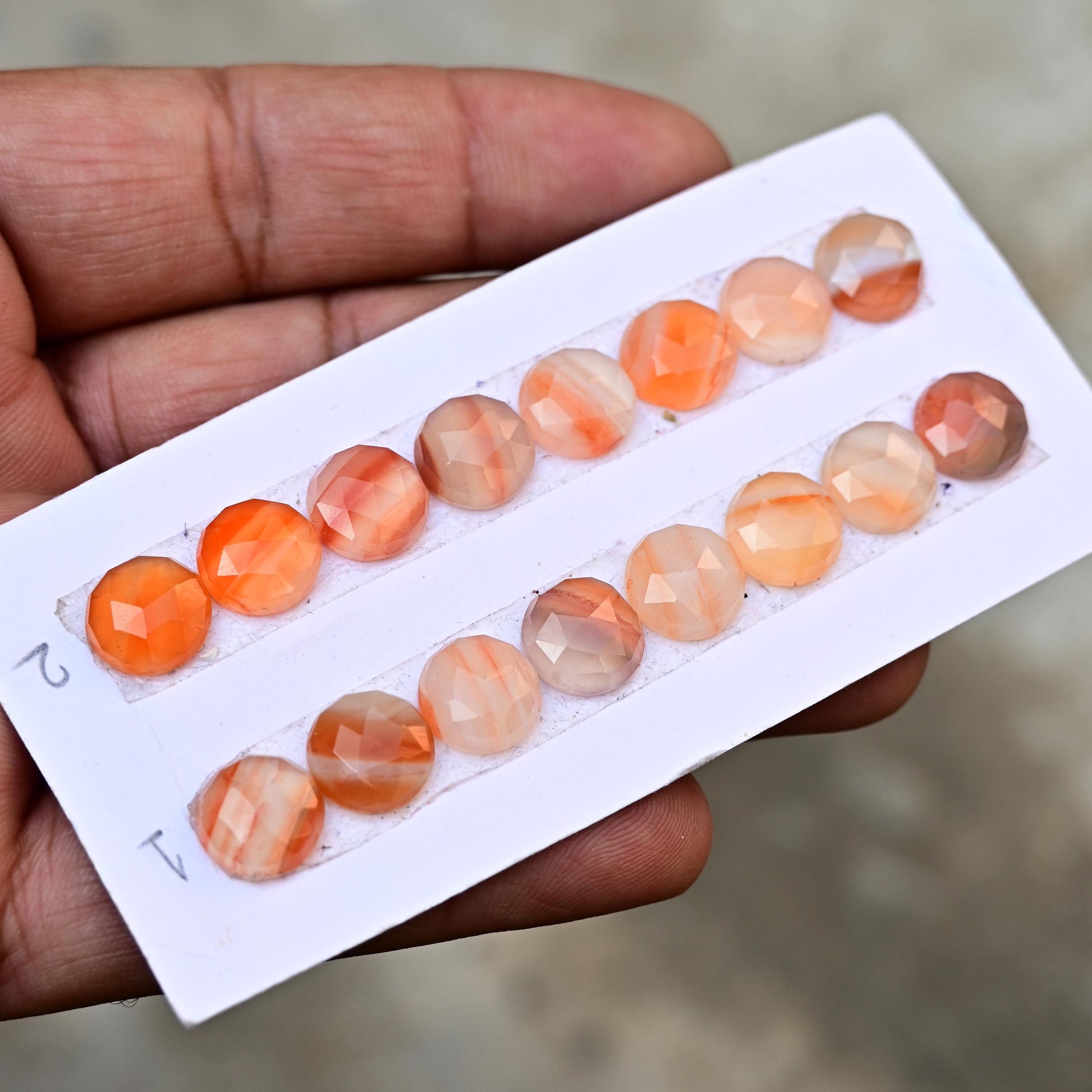 8 Pieces Botswana Agate Cabochon CALIBRATED, Agate Loose Stone, 10x10mm Round Agate Lot, Semi Precious Gemstone Cabochon