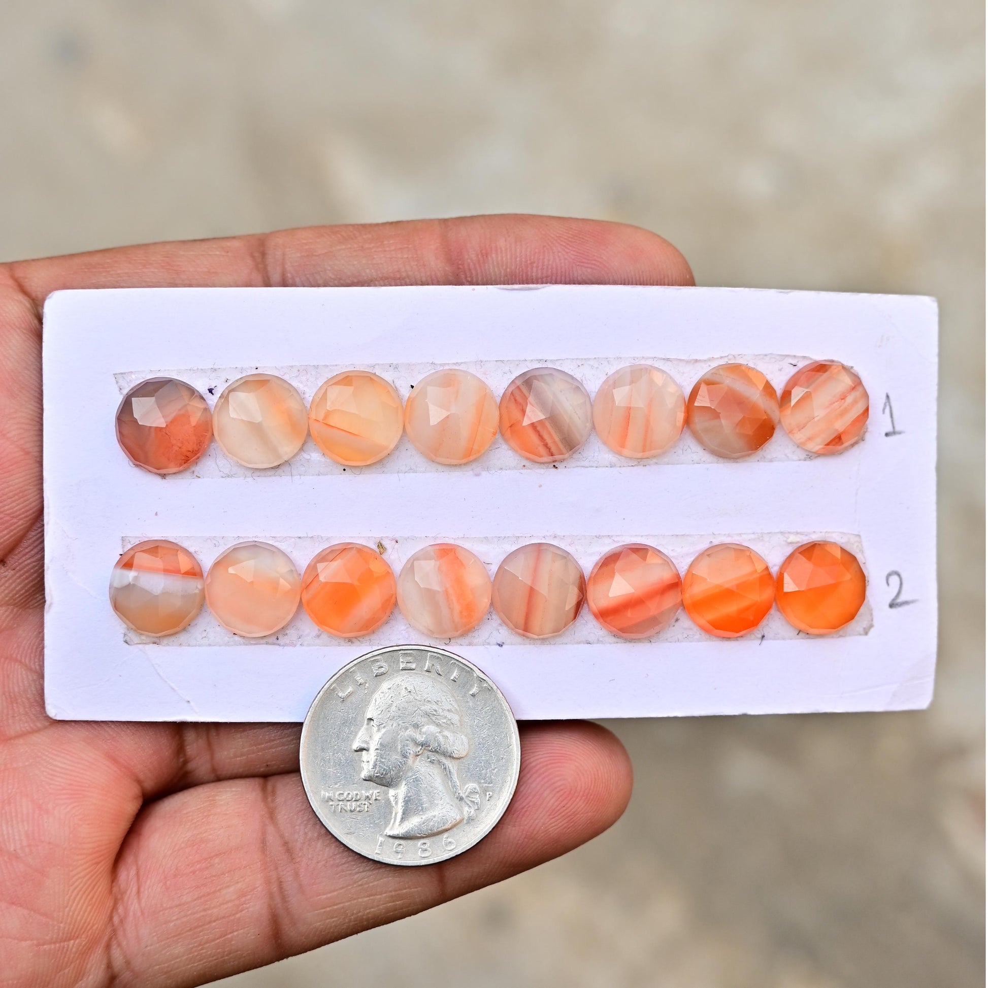 8 Pieces Botswana Agate Cabochon CALIBRATED, Agate Loose Stone, 10x10mm Round Agate Lot, Semi Precious Gemstone Cabochon