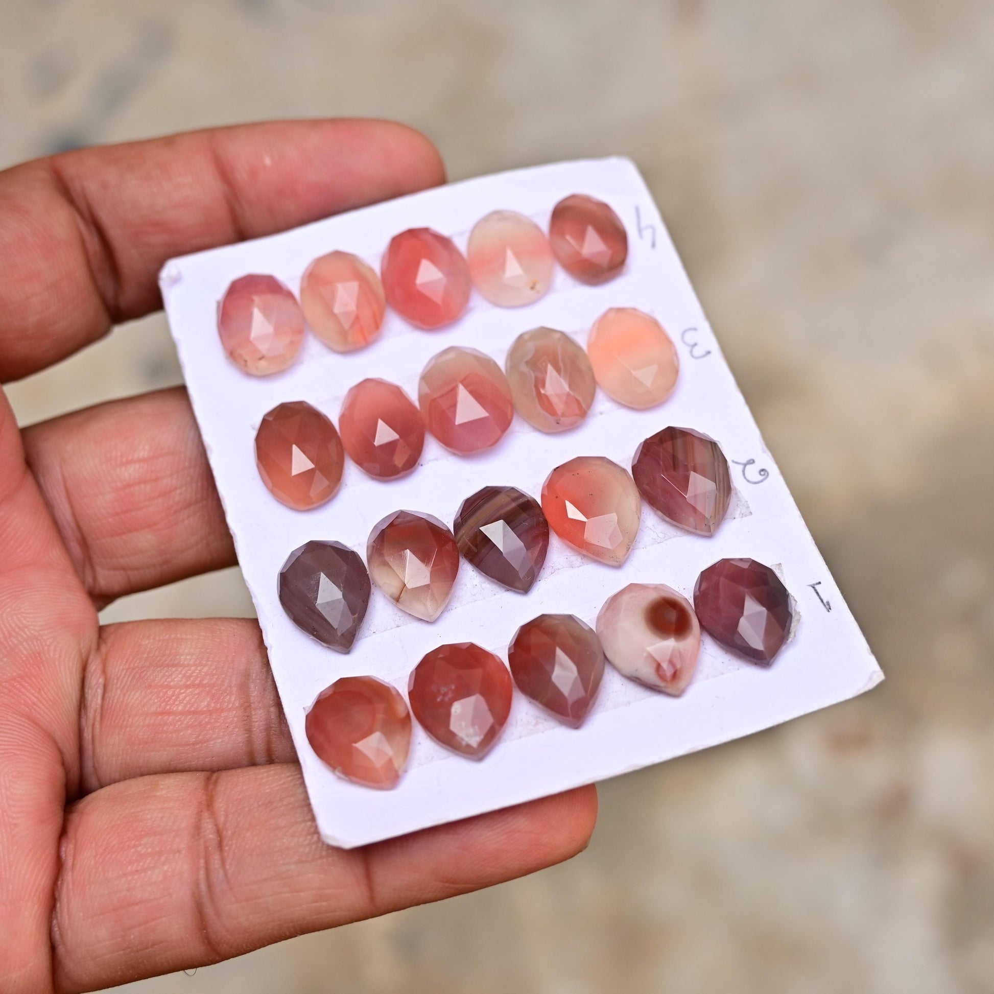 5 Pieces Botswana Agate Cabochon CALIBRATED, Agate Loose Stone, 11x15mm - 10x14mm Mix Agate Lot, Semi Precious Gemstone Cabochon