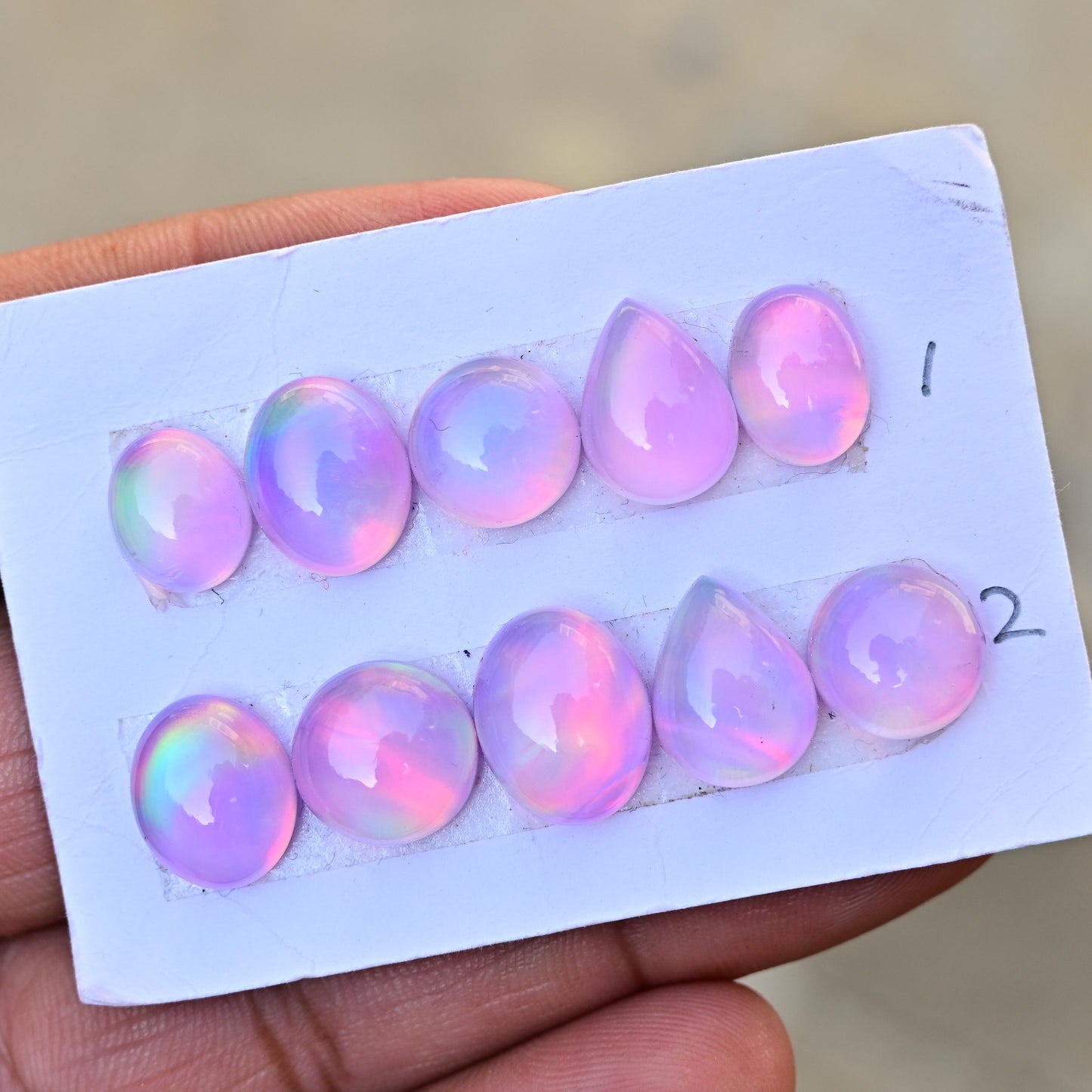 5 pcs Natural Aurora Opal Smooth Cabochon,Top Quality Rare Aurora Opal Cabochon Loose Stone, Aurora Opal Smooth Gemstone for Making Jewelry