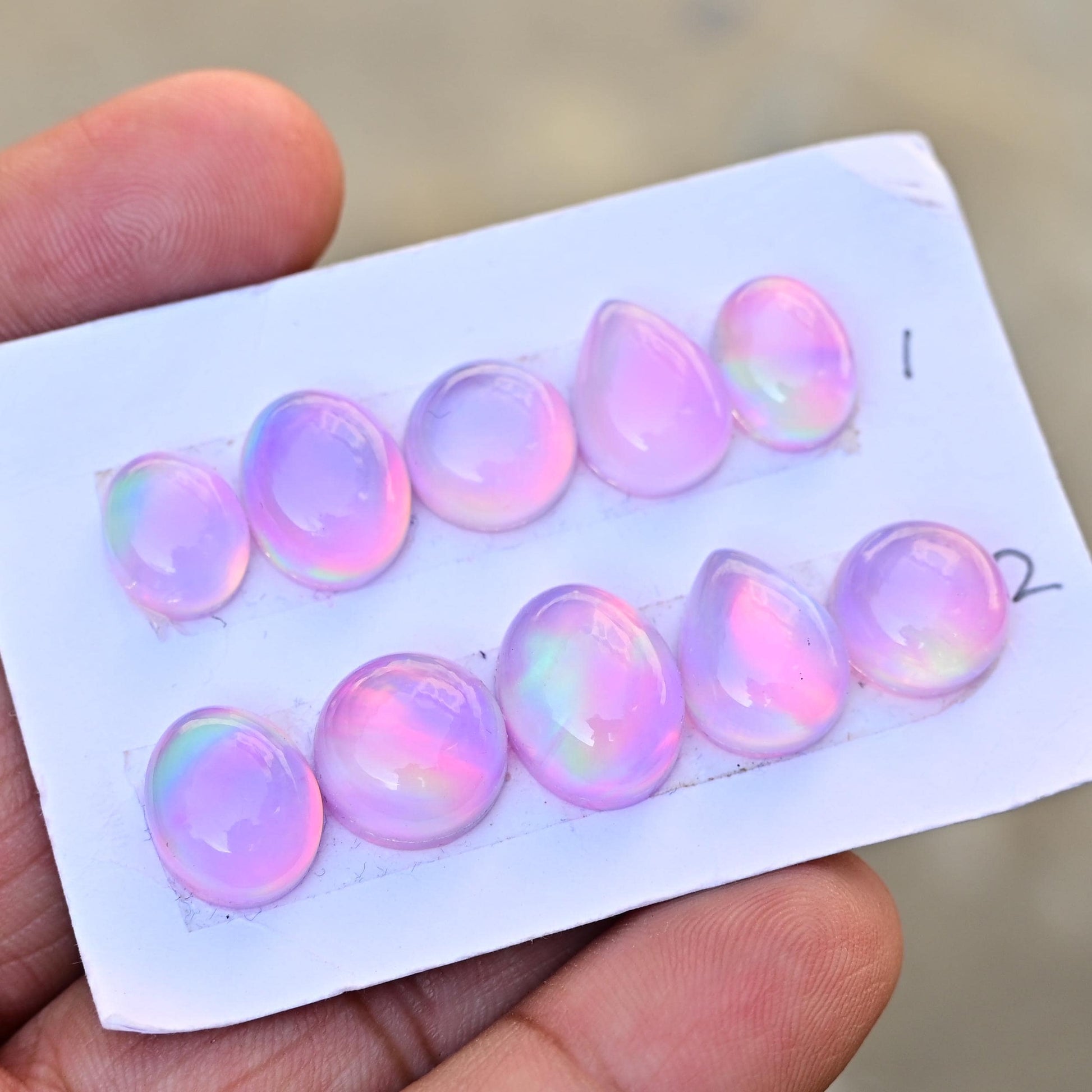 5 pcs Natural Aurora Opal Smooth Cabochon,Top Quality Rare Aurora Opal Cabochon Loose Stone, Aurora Opal Smooth Gemstone for Making Jewelry