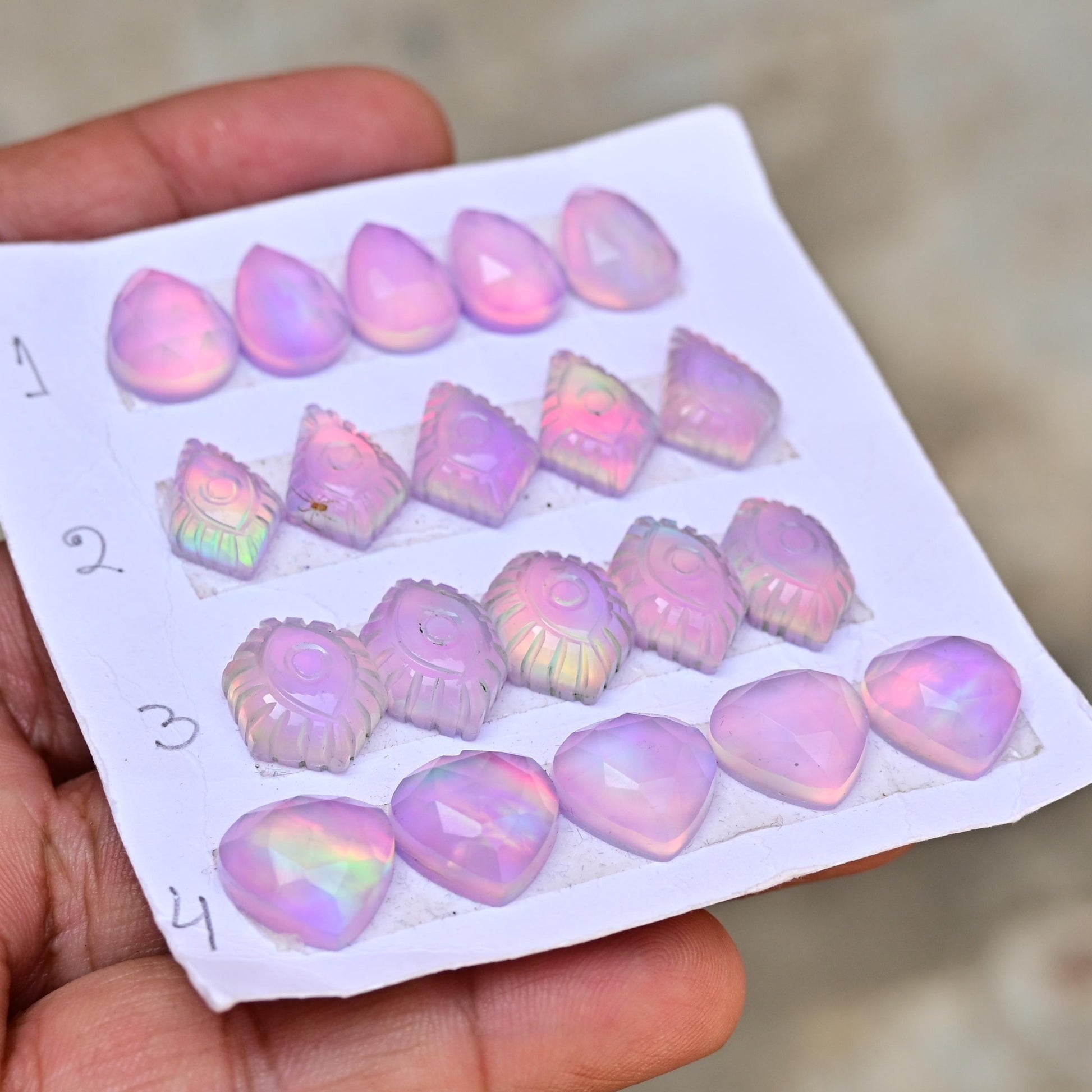 5 pcs Natural Aurora Opal Carving ,Top Quality Rare Aurora Opal Carving Loose Stone, Aurora Opal Carving Gemstone for Making Jewelry