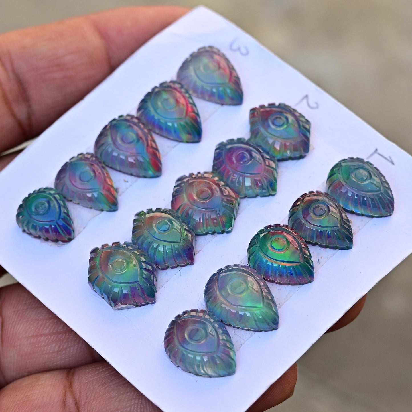 5 pcs Natural Aurora Opal Carving ,Top Quality Rare Aurora Opal Carving Loose Stone, Aurora Opal Carving Gemstone for Making Jewelry