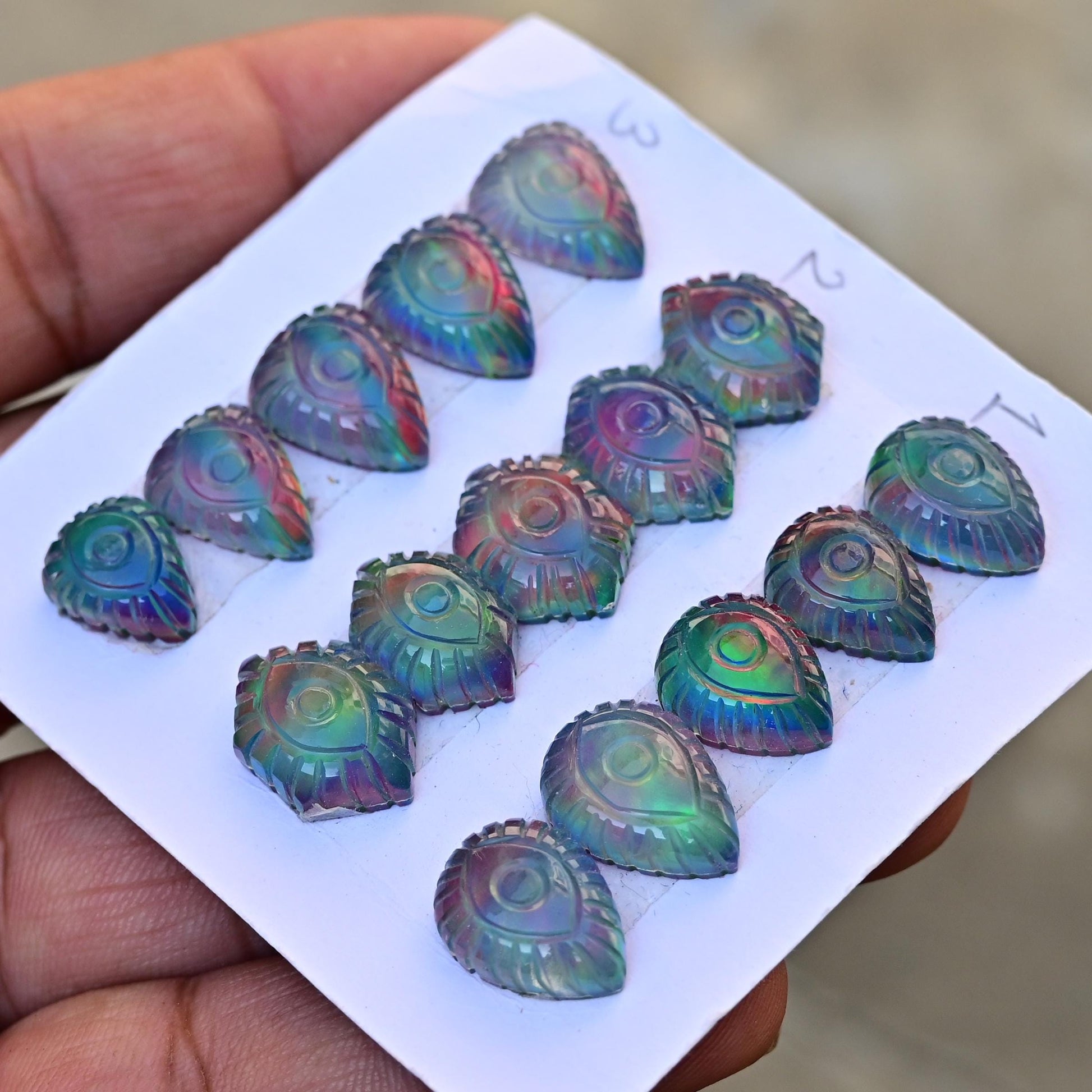 5 pcs Natural Aurora Opal Carving ,Top Quality Rare Aurora Opal Carving Loose Stone, Aurora Opal Carving Gemstone for Making Jewelry