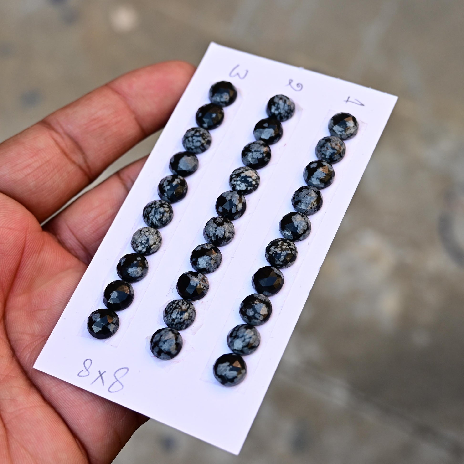 10 Pieces Snowflake Obsidian Cabochon CALIBRATED, Obsidian Loose Stone, Round Shape 8x8mm Obsidian Lot, Semi Precious Gemstone Cabochon