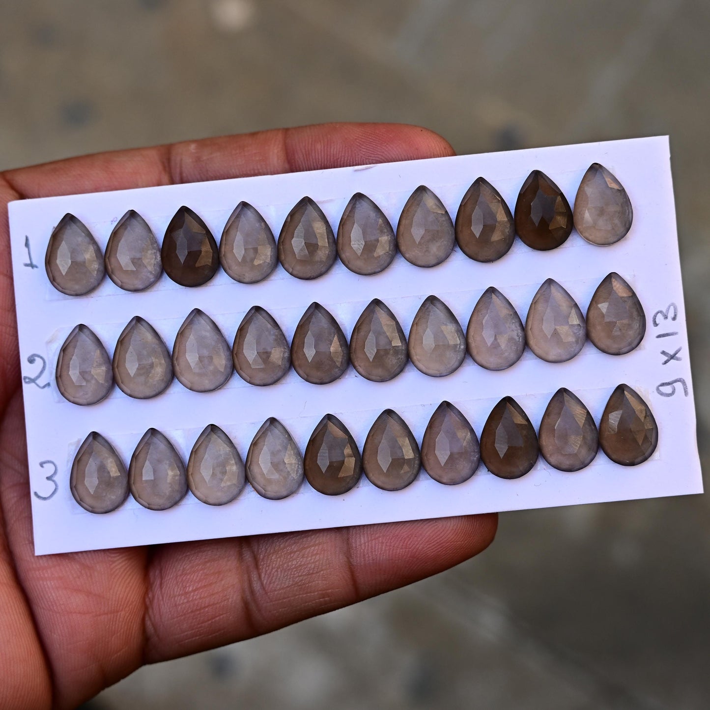 10 pcs Smoky Quartz Cabochon CALIBRATED Tear Drop Shape 9x13mm Quartz Flat back Super Fine Quality Semi Precious Gemstone for Making Jewelry