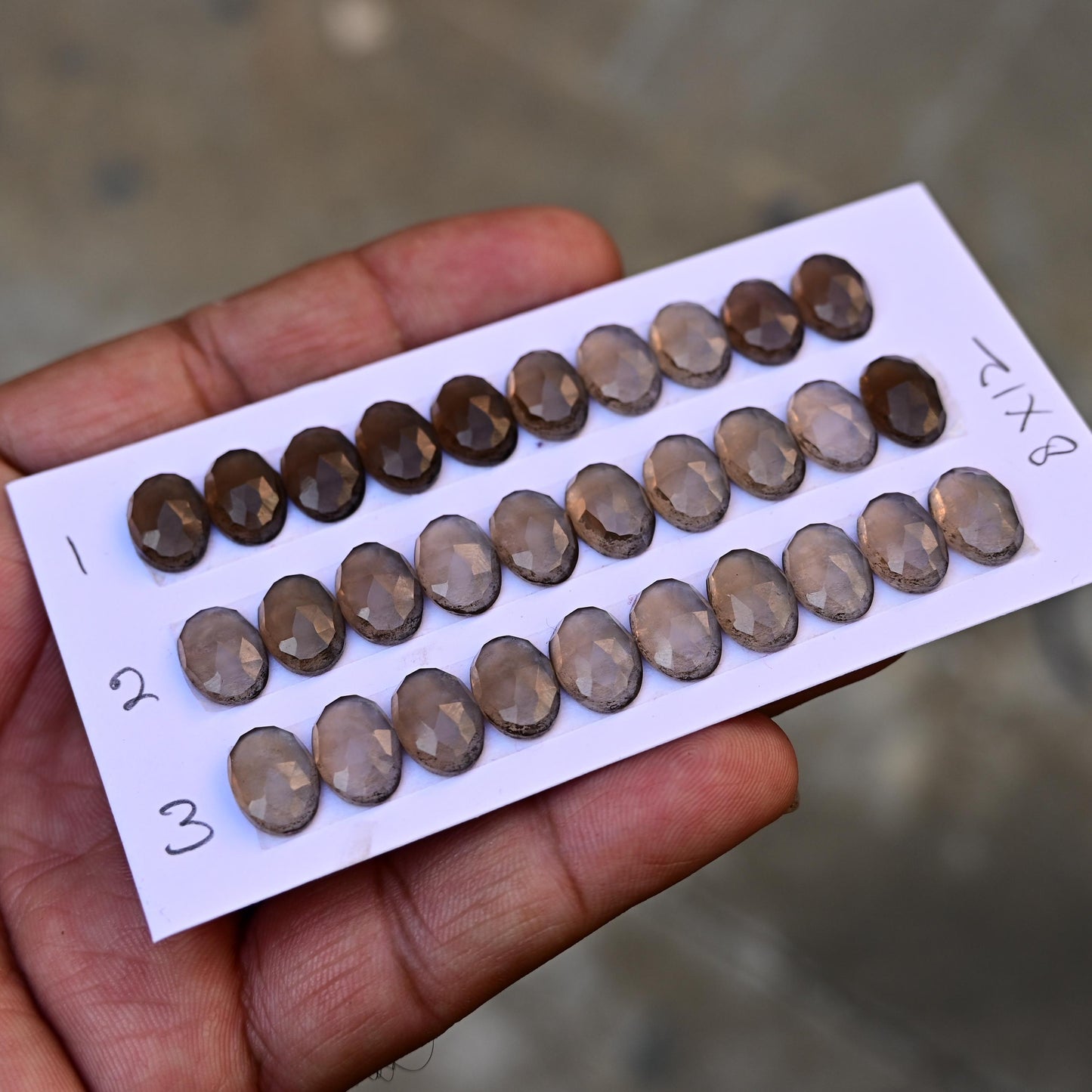 10 pcs Smoky Quartz Cabochon CALIBRATED Oval Shape 8x12mm Quartz Flat back Super Fine Quality Semi Precious Gemstone for Making Jewelry