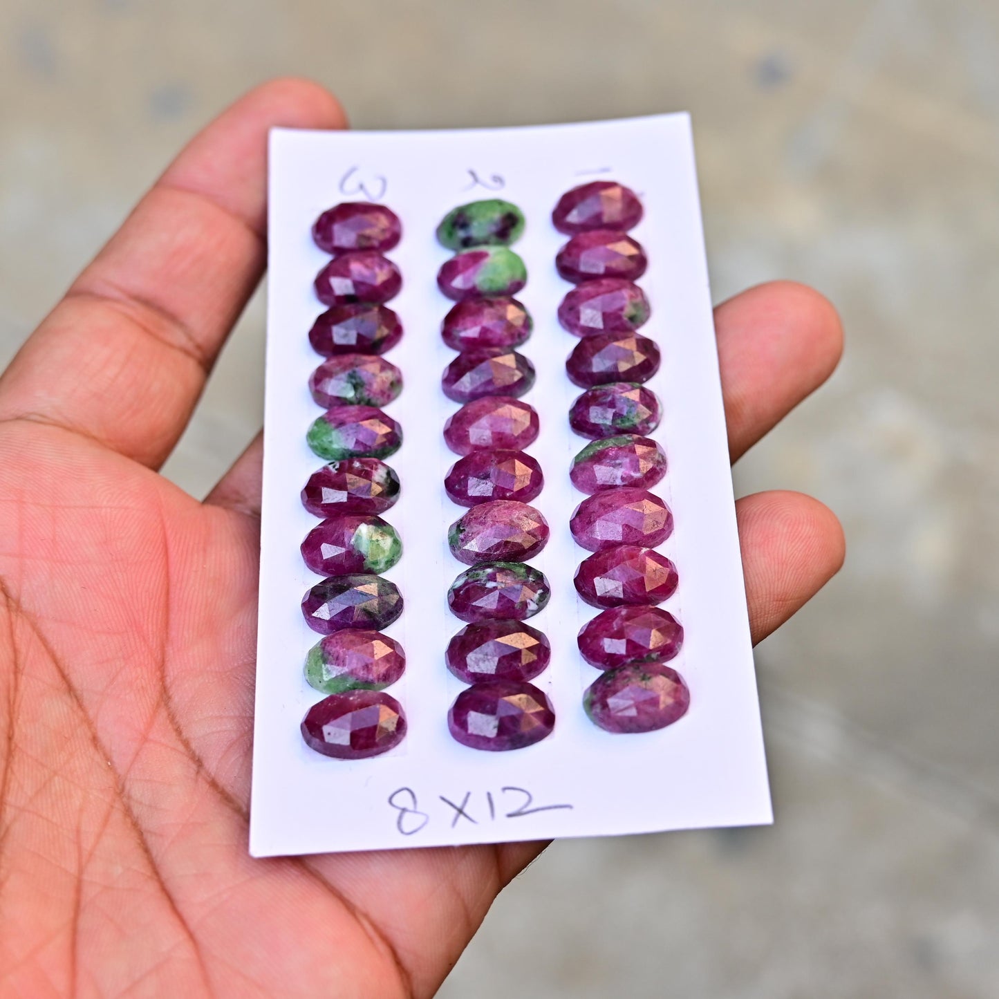 10 pcs Natural Ruby Zoisite Rosecut, Top Quality 8x12mm Oval Calibrated Shape Stone, Ruby Zoisite Gemstone for Making Jewelry