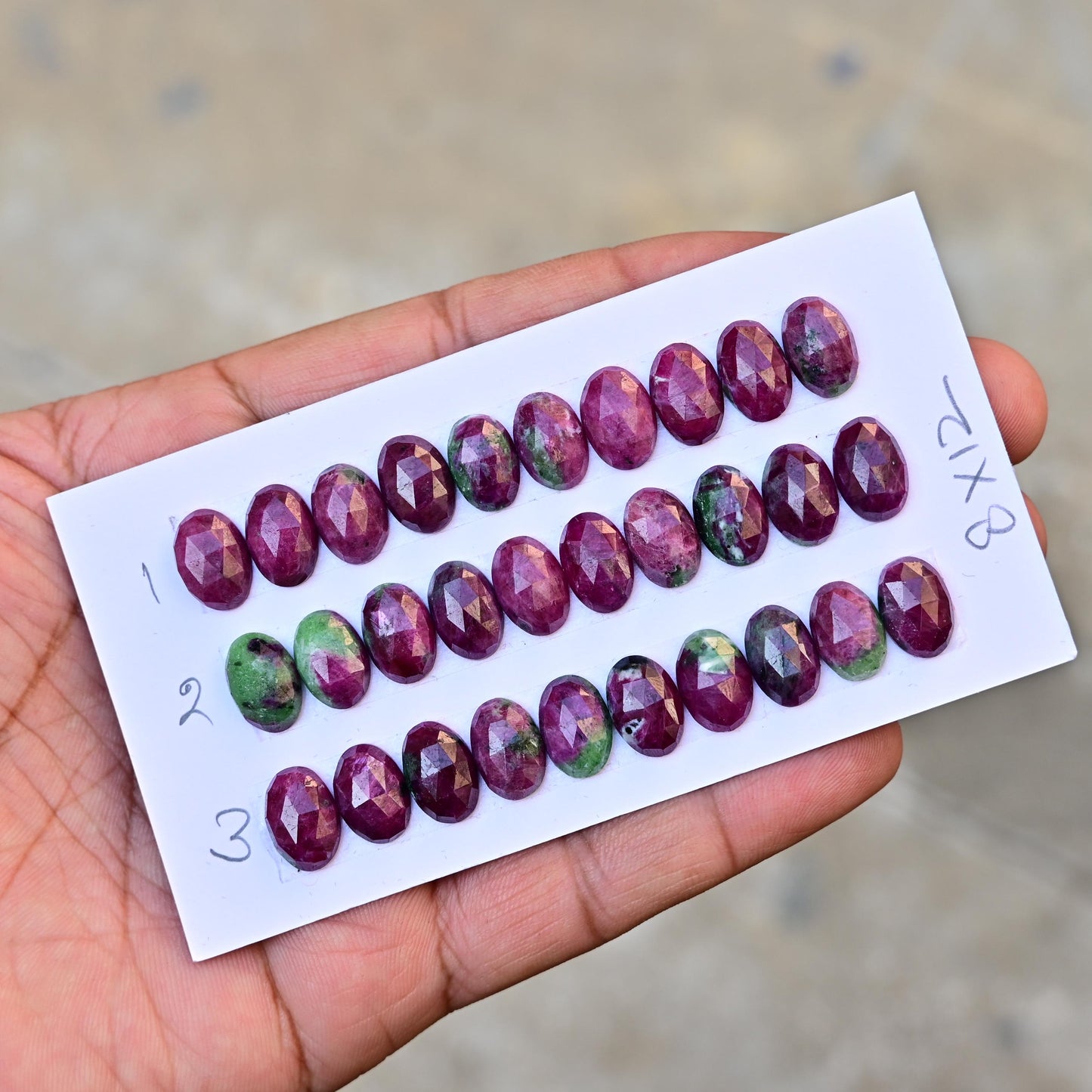 10 pcs Natural Ruby Zoisite Rosecut, Top Quality 8x12mm Oval Calibrated Shape Stone, Ruby Zoisite Gemstone for Making Jewelry