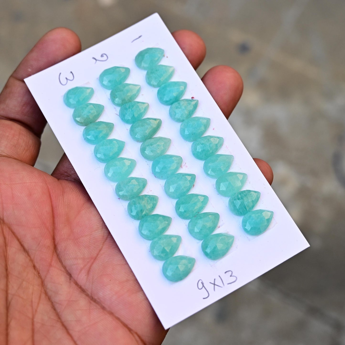 10 pcs Natural Amazonite Rosecut, Top Quality 9x13mm Tear Drop Calibrated Shape Stone, Amazonite Cabochon Gemstone for Making Jewelry