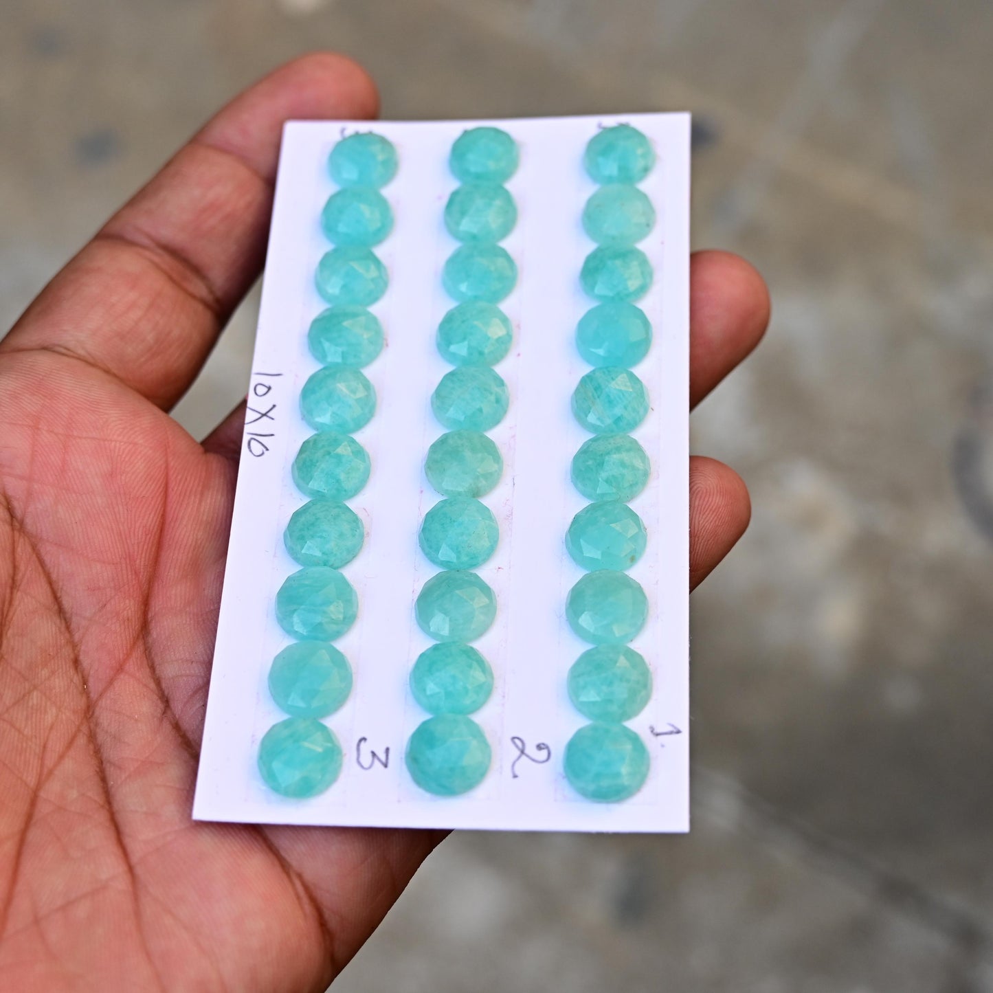 10 pcs Natural Amazonite Rosecut, Top Quality 10x10mm Round Calibrated Shape Stone, Amazonite Cabochon Gemstone for Making Jewelry