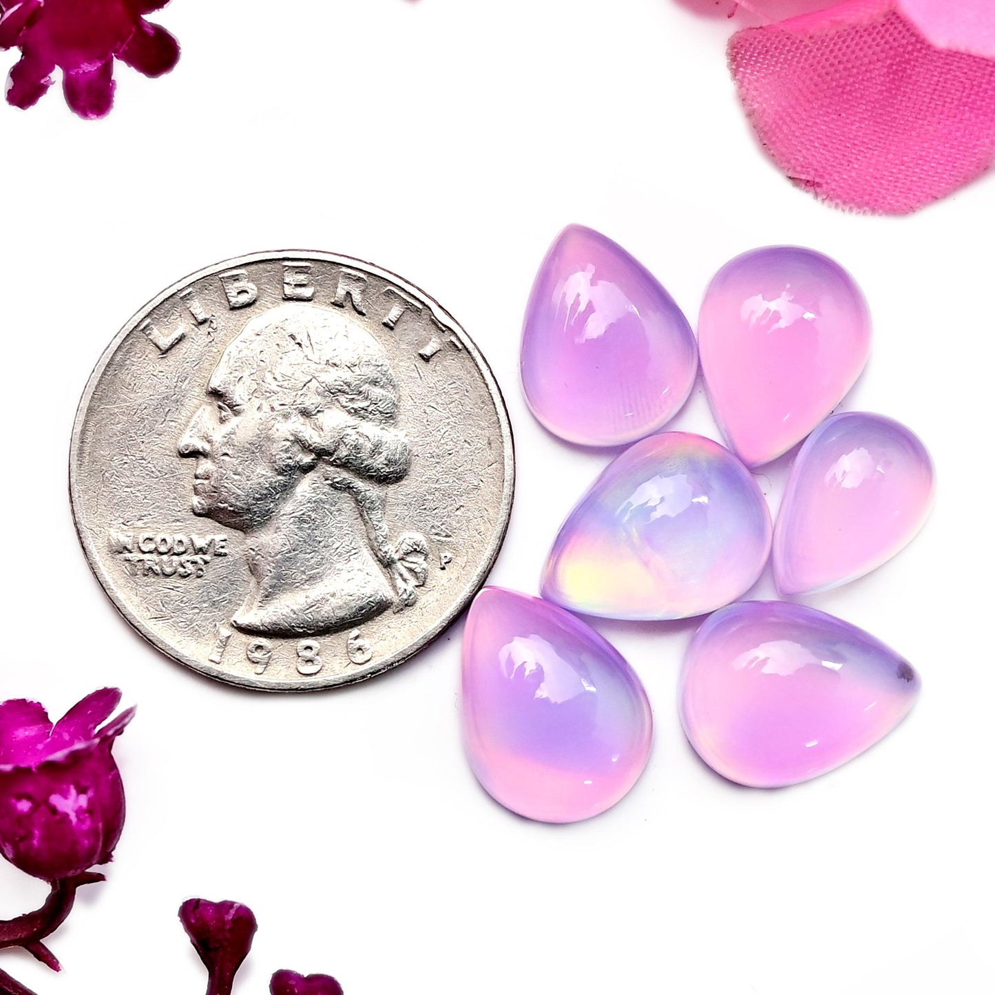 6 pcs Natural Aurora Opal Cabochon, 10X14 - 8X11mm Top Quality Rare Aurora Opal Cabochon, Aurora Opal Smooth Gemstone for Making Jewelry