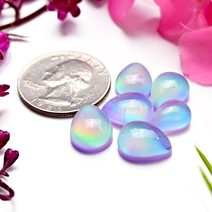 6 pcs Natural Aurora Opal Cabochon, 10X14 - 8X11mm Top Quality Rare Aurora Opal Cabochon, Aurora Opal Smooth Gemstone for Making Jewelry