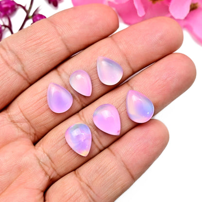 6 pcs Natural Aurora Opal Cabochon, 10X14 - 8X11mm Top Quality Rare Aurora Opal Cabochon, Aurora Opal Smooth Gemstone for Making Jewelry